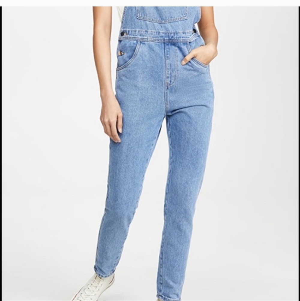 WE WORE WHAT Light Wash Denim Overalls - Small - Picture 2 of 12
